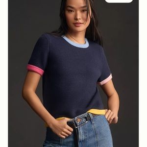 Anthropologie English factory color block sweater top